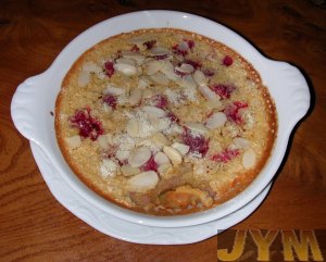 Clafoutis aux framboises et  la rglisse