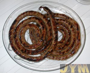 Saucisses aux poivrons frits